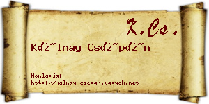 Kálnay Csépán névjegykártya